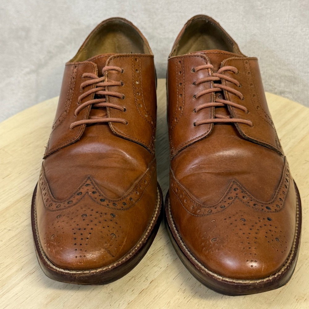 Cole Haan Grand.OS Mens 8 W British Tan Leather Wingtip Oxford C12845 - Picture 2 of 16